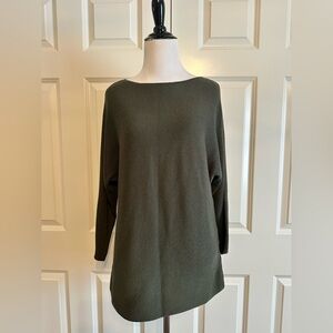 H&M Olive Green Knit Dolman Mid Sleeve Knit Sweater wool blend